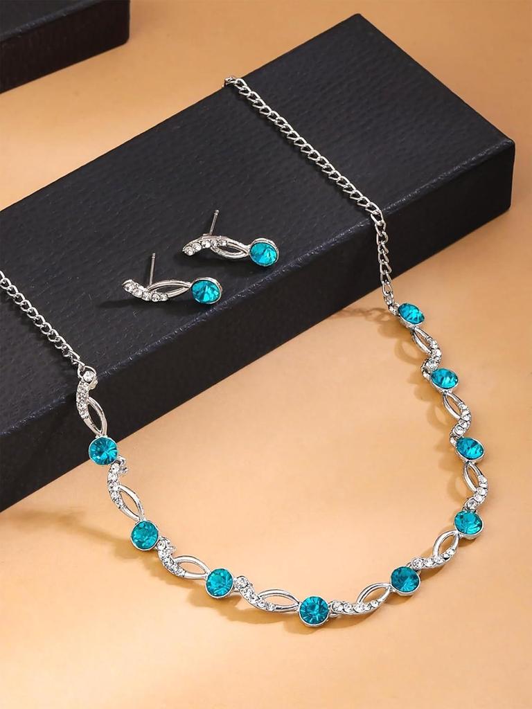 Women and Girls Crystal Bridal Jewellery Set for Wedding | Bridal Jewellery Set | Birthday Anniversary Gift