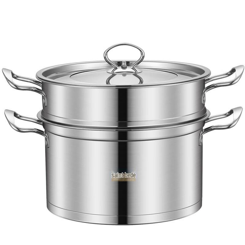 Zhi Shi 26cm Stainless Steel Double-Layer Right-Angle Steamer & Soup Pot Set