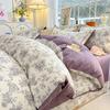 100% Cotton Luxury Floral Duvet Cover Set Boys Girls Single Comforter Cover Vintage Blue Plant Pattern Bedding with Pillowcase