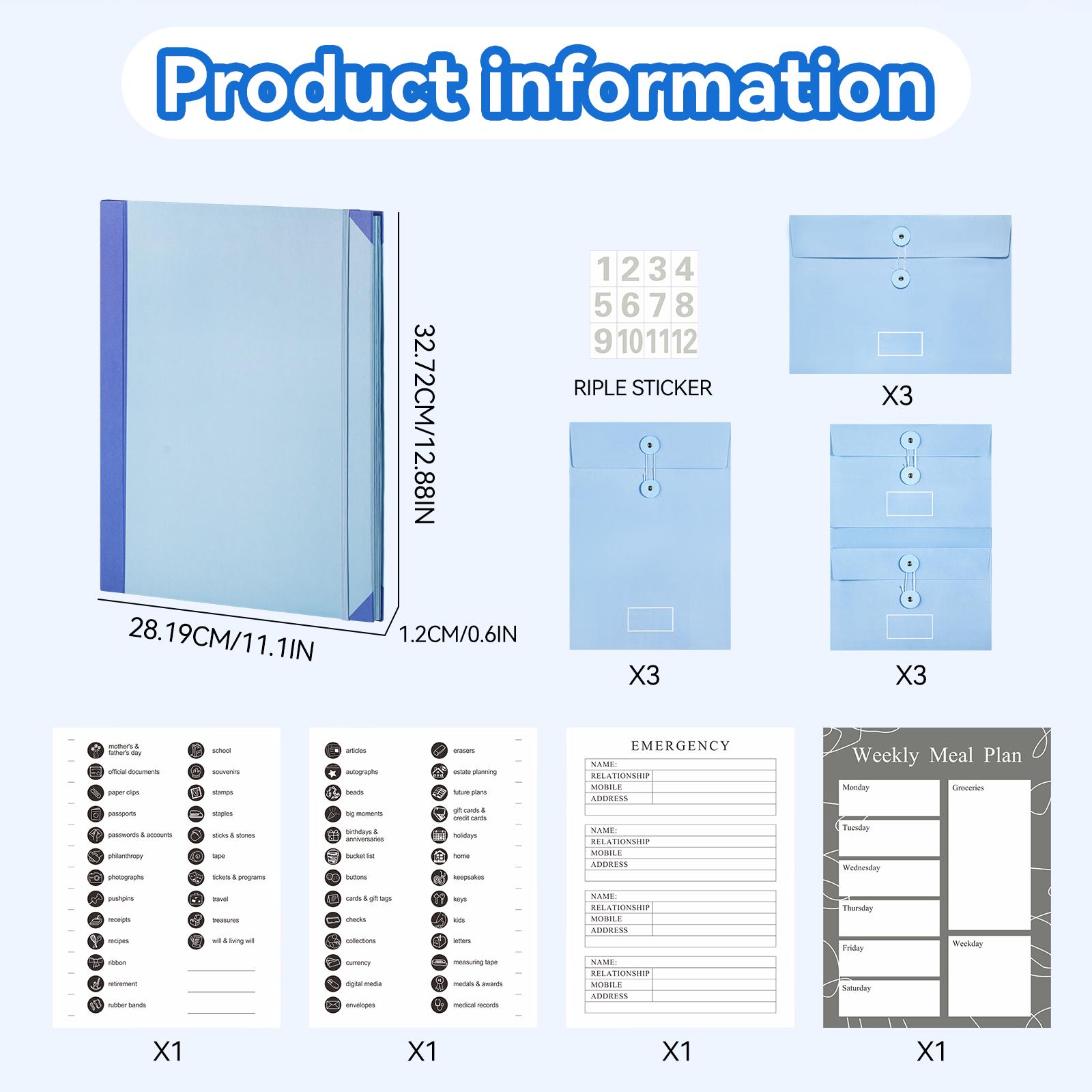 

Органайзер для документов Folio с 12 карманами Конверты на случай, если я потеряю папку Важно синий