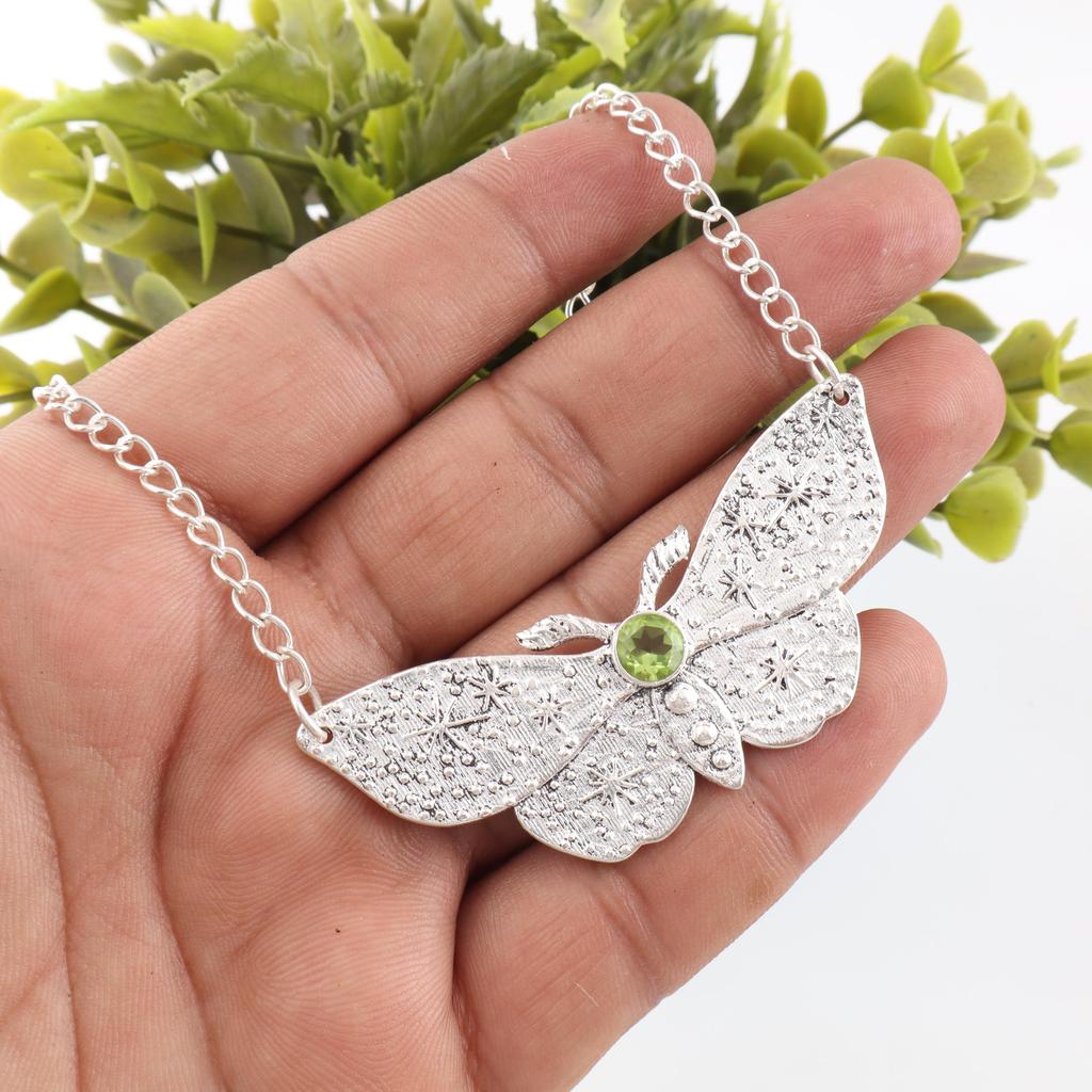 Peridot Pendant Gemstone Jewelry, 925 Solid Sterling Silver Pendant, Handmade Jewelry Birthstone Pendant, Gift For Him