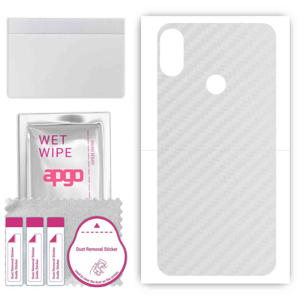 apgo Protective Skin Sticker for the back compatible with Doogee X50L, Wrap Film, Foil, Vinyl - Pattern Transparent Carbon