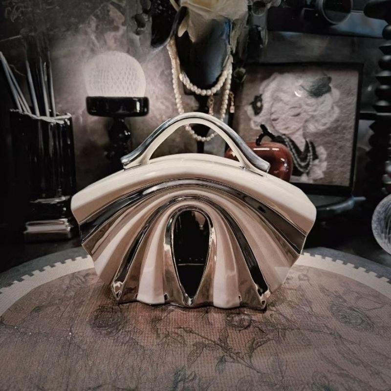 

Luxury Ceramic Tissue Box Creative Handbag Tissue Boxes Living Room Desktop Storage Case Kitchen Napkin Storage Case Ornament