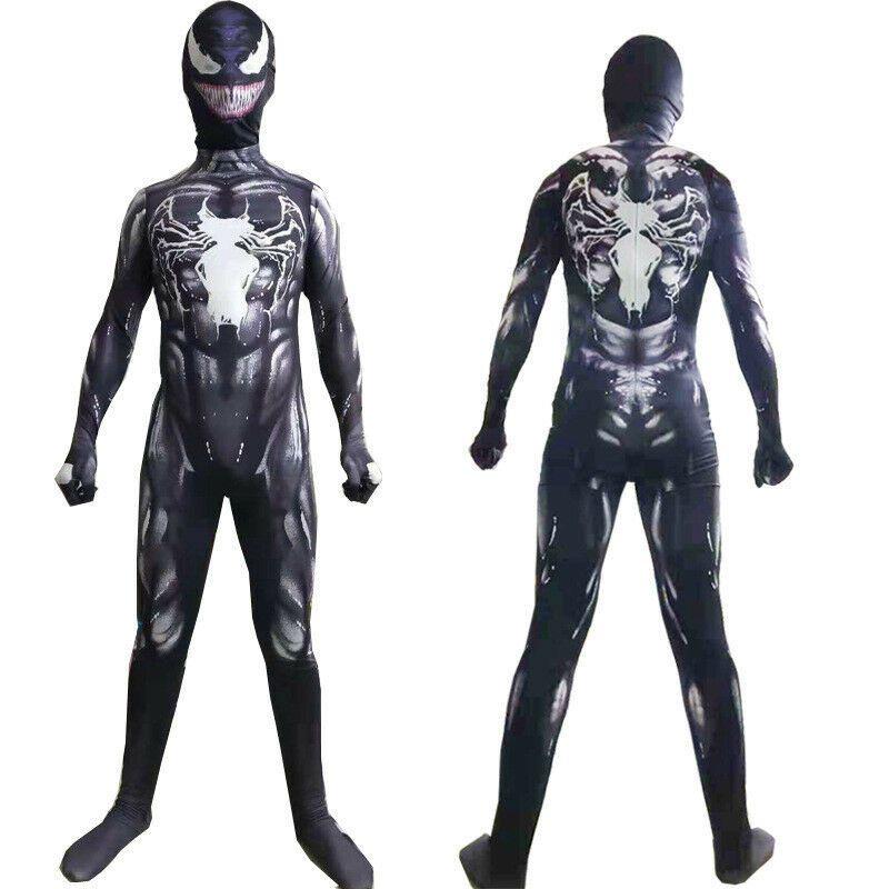 Venom Spider-man Cosplay Costume Jumpsuit With Exquisite Design And Breathable Fabric For Kids And Adults
