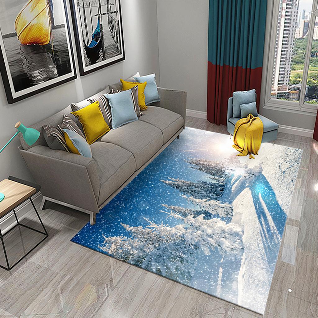 White Snow View Carpet Doormat Anti Slip Mat for Bathroom Kitchen Entrance Rugs Christmas Decor Bedroom Living Room Floor Carpet