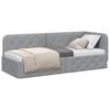 Corner Bed Frame Light Grey 80 X 200 Cm Fabric
