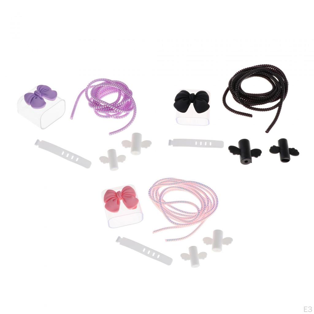 Cute Charging Cable Protective Cover Charger Protector Women Gift Case 4 in 1 Phone