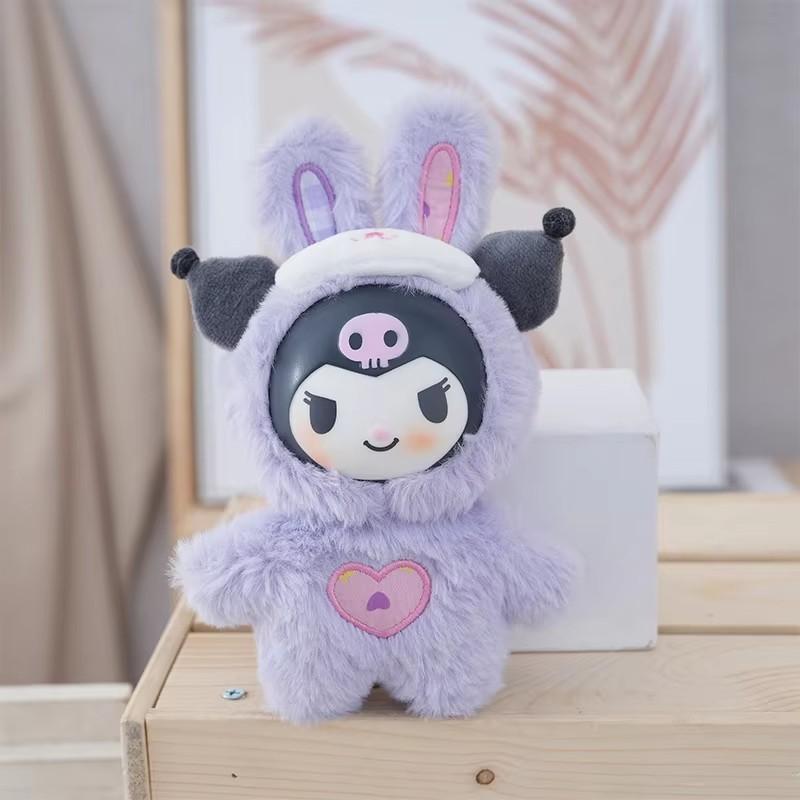 Cartoon Hello Kitty Bunny Cosplay Keychain Cute PVC Doll Doll Soft Fluffy Bag Pendant Ornament for Backpack Keyring Woman Gifts