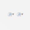 Silver Enamel Flower Bead Screw Plant Stud Earrings For Women Classic Fine Jewelry Exquisite Accessories