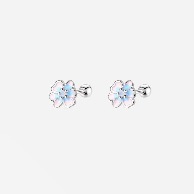 

Pansies Flower Stud Earrings Trendy Enamel Screw Ear Studs for Women High Quality Earrings Exquisite Fine Jewelry Accessories