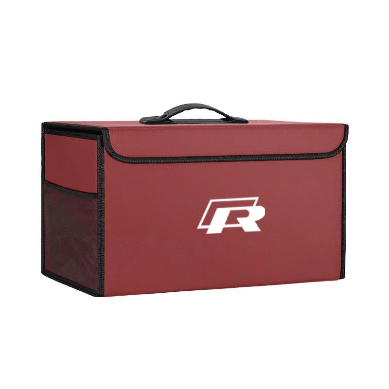 Lijk1 Car Trunk Leather Storage Box Auto Interior Organizer Accessories For VW GTI Polo Golf Passat Tiguan Arteon Touareg Taigo Caddy
