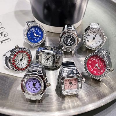 Vintage Punk Elastic Stretchy Quartz Watch Rings for Women Man Lover Pair Watches