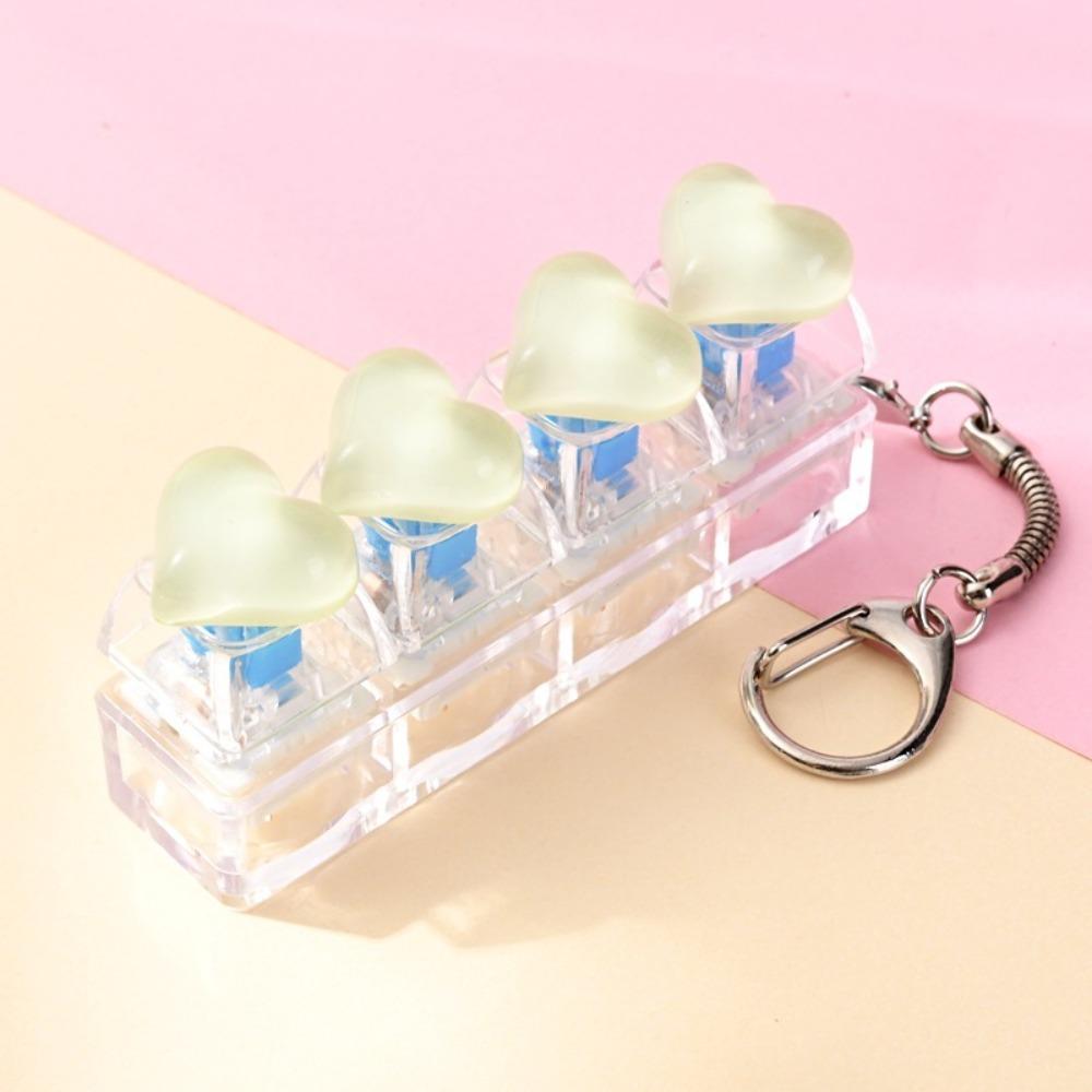 4 Keys Clickable Button Fidget Toy Decompression Fidget Keychain Bag Charm