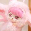 1Pcs Lying Posture Pajama Angel Plush Pendant Cute Fluffy Vinyl Doll Figure Collectible Anti-Lost Furry Doll Key Chain Kids Gift