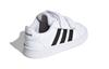 Adidas Neo GRAND COURT Hook and loop Abrasion Resistant Low top Skateboard Shoes White Black Infant And Toddler EF0118