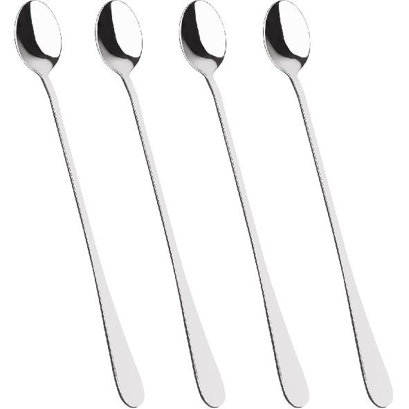 4 Pcs Stainless Steel Cocktail Stirring Spoons 9 inch Coffee Stirrers Ice Tea Spoon Stainless Steel Cocktail Stirring Spoons