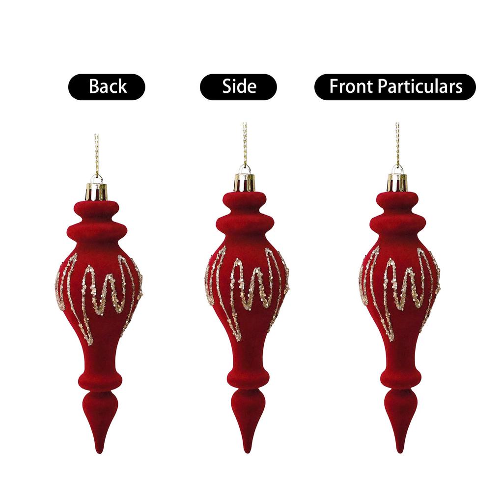 Creative Multi- Flocked Painted Christmas Tree Ornaments And Decorations