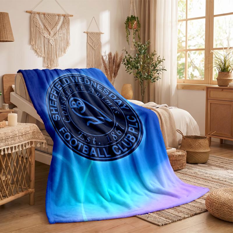 Coperta in Flanella con Stampa Sheffield Wednesday Calcio Morbida Calda Coperta da Divano Letto per Casa Ufficio Camera da Letto