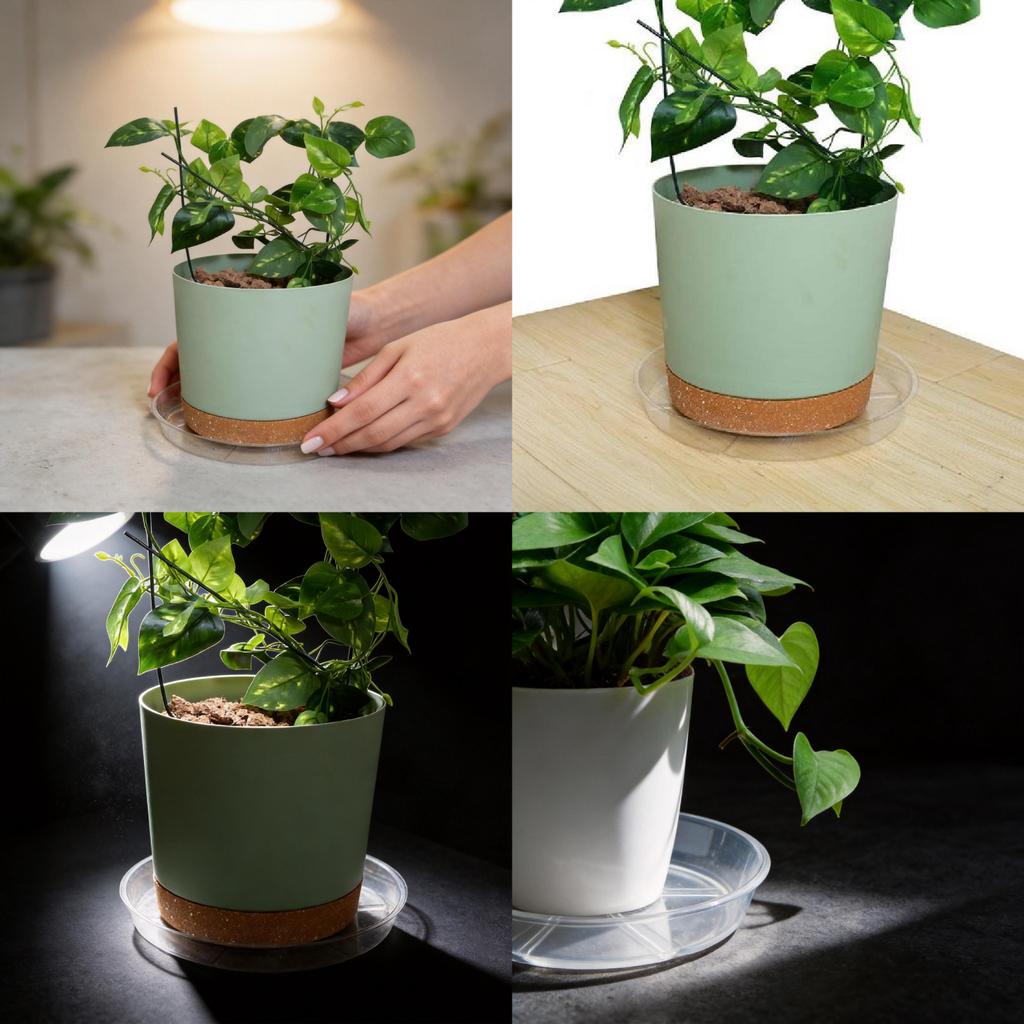 Plastic Flower Pot Tray With Pet Material And Dustproof Design For Garden And Home Use