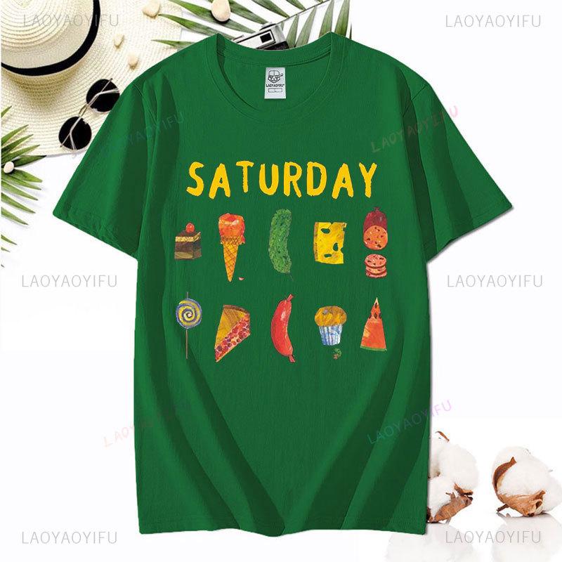 Tričko Unisex Hladová housenka Vtipné Tričko s potiskem pro milovníky knih Hladová housenka Ovoce Tričko Topy