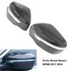 2Pcs Car Rear View Side Mirror Cover Trim Carbon Fiber/Chrome Left Right For Nissan Navara NP300 2017 2018  Accessories