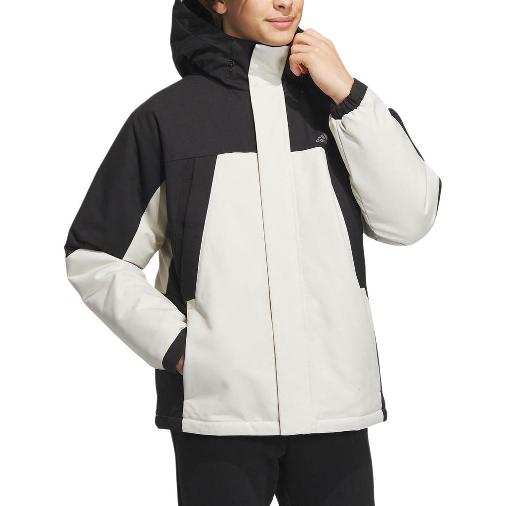 adidas Codzienna Sportowa 530 Puszysta Parka z Kapturem Kurtka Puchowa Męska odzież wierzchnia Czarno-Biała IL8920