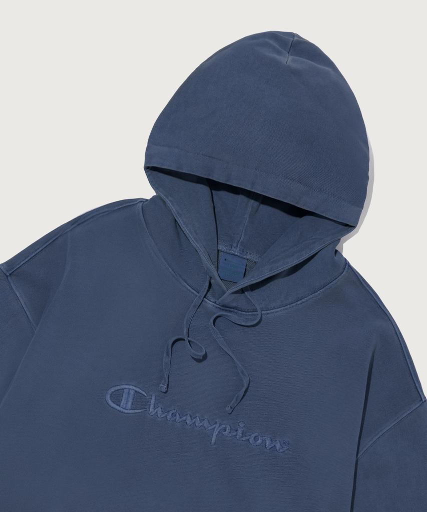 Big Logo Pigment Oversized Hoodie Blue
