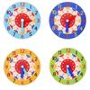 Children Montessori Wooden Clock Toys Hour Minute Second Cognition Colorful Clocks Teaching Aids for Kids Preschool Children