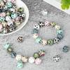 Lose Perlen aus Silikon, buntes Leopardenmuster, DIY-Halskette, Armband, Perlen, gemischte Farben zum Basteln