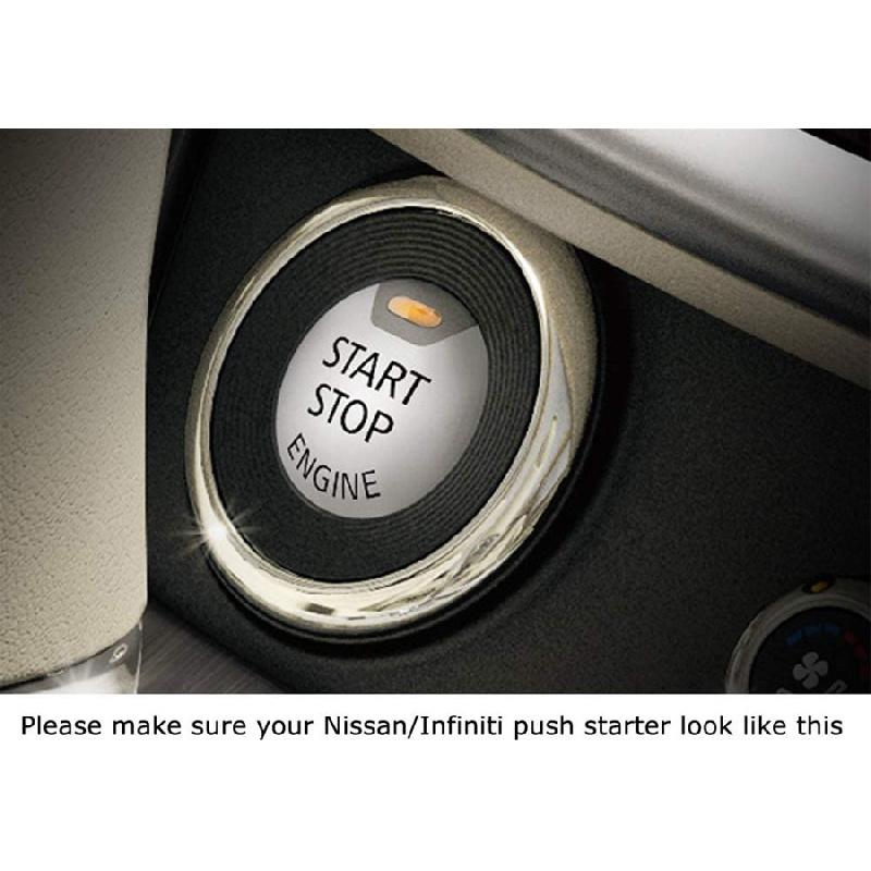 Red Keyless Engine Start Button Cover Made Of Real Carbon Fiber For Nissan Infiniti