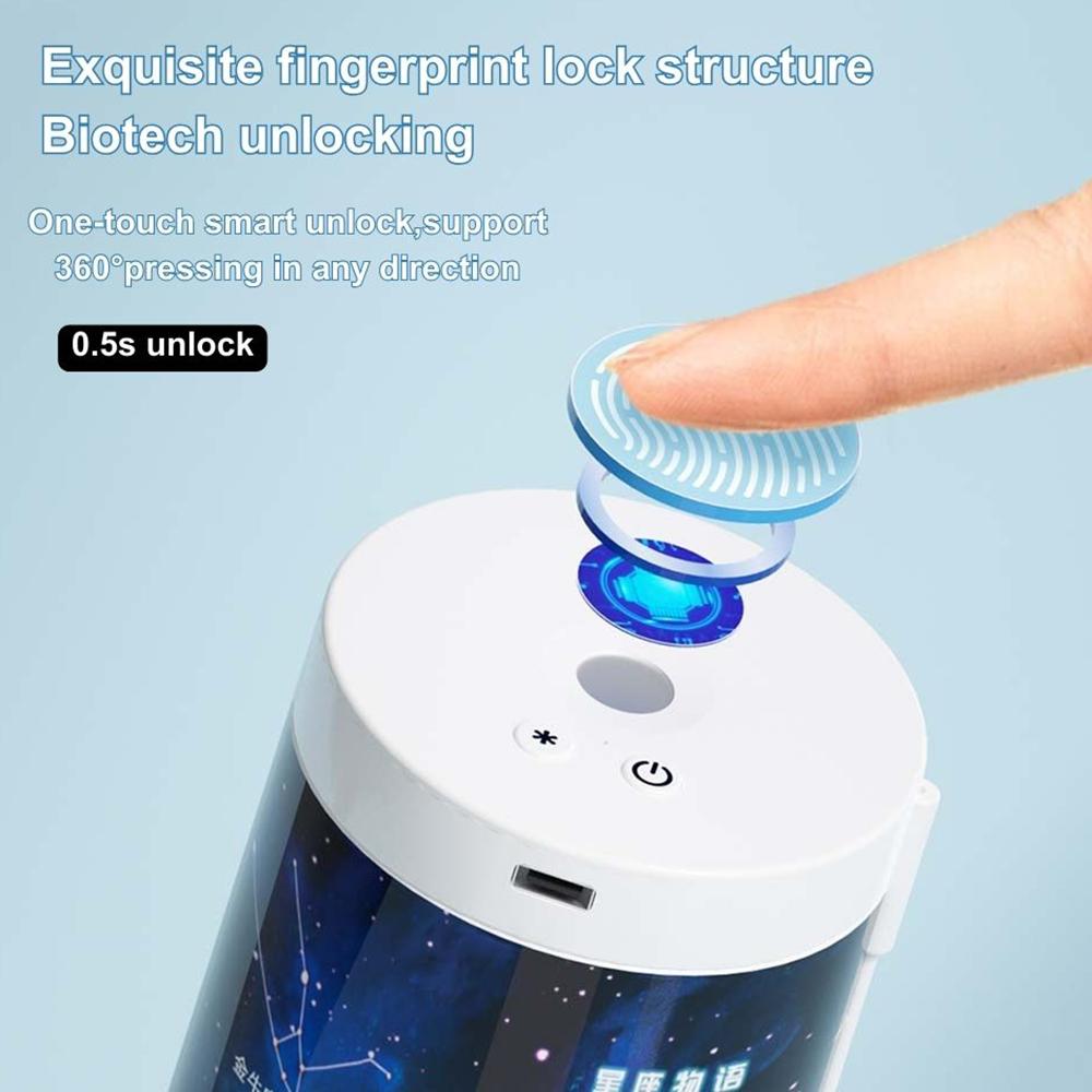 NBX Pencil Cases Fingerprint Password Lock Pencil Case Organizer Double Layer Cylindrical Cute Pen Bag Holder with Mirror