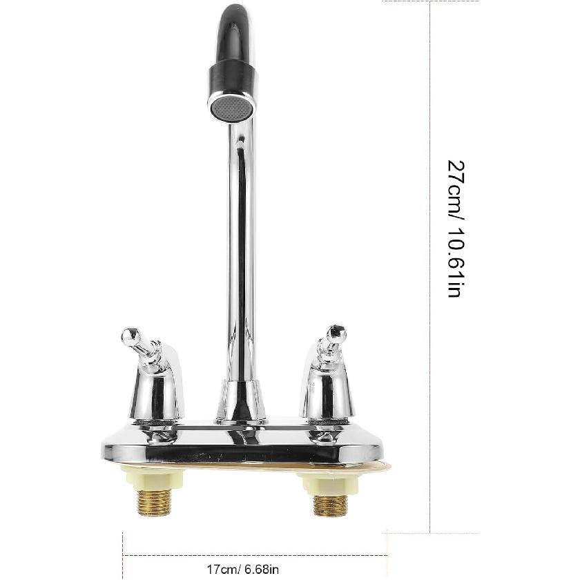 1pc Double Faucet Stainless Steel Spigot Sink Mixer Tap Dual Handle Water Faucets Water Tap Single Faucet Kitchen Faucet Cold Hot Water Faucet Hot