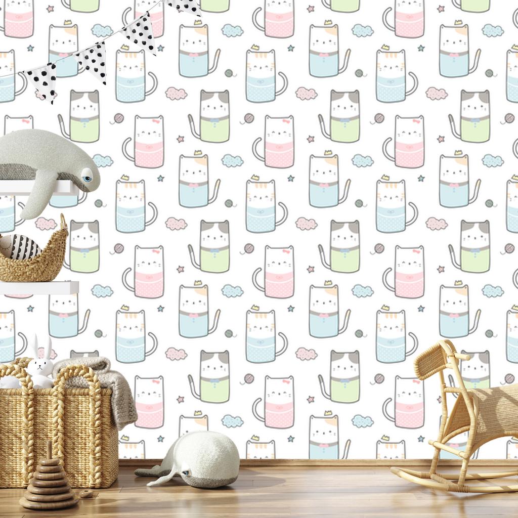 Kittens and Clouds Wallpaper for Living Room and Bedroom 50x1000