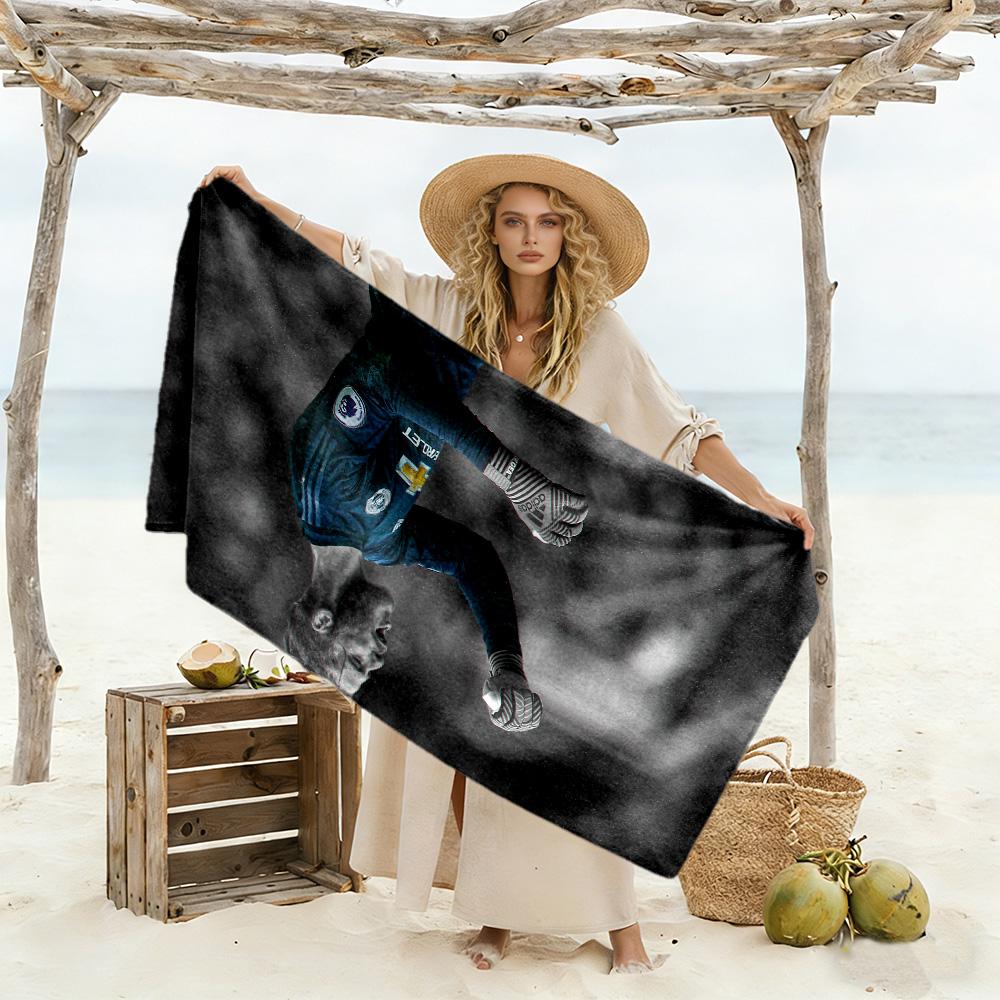 Goalkeeper Celebrates Victory Beach Towel Super Soft Microfiber Quickdry Fabric Comfortable Lightweight