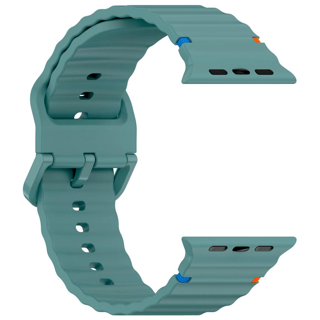 GlacierX Silicone Colored Buckle Pastel Teal Smartwatch Strap for Apple Watch 42/44/45/49mm Turquoise