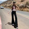 Black Low-rise Micro-flared Jeans, Women's Summer New American Elastic and Thin Versatile Flared Pants