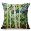 Spring Colorful Home Decoration Cushion Cover Cardinal Bird Style Water Color Art Cotton Linen Square Sofa Throw Pillow Case