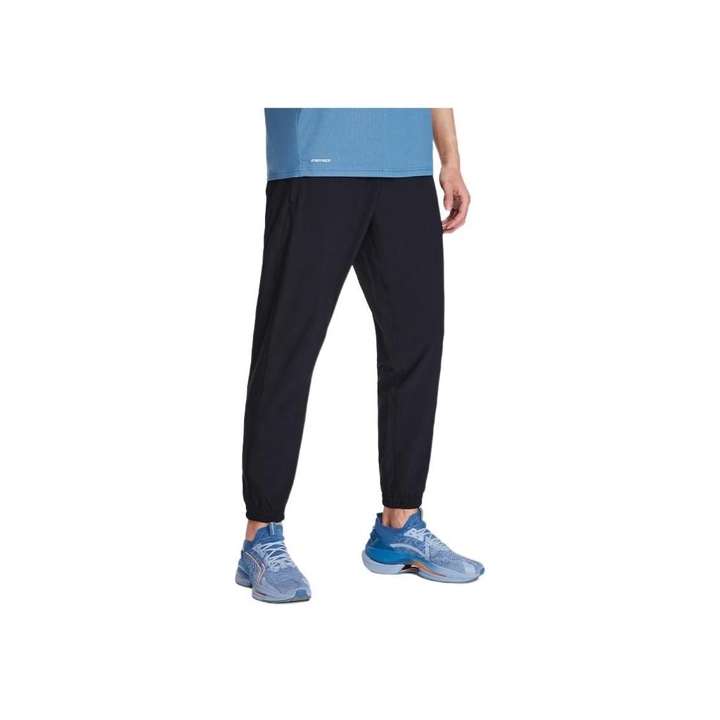 Li Ning Solid Color Breathable Casual Sports Long Pants Men Bottoms Black AYKS355-1