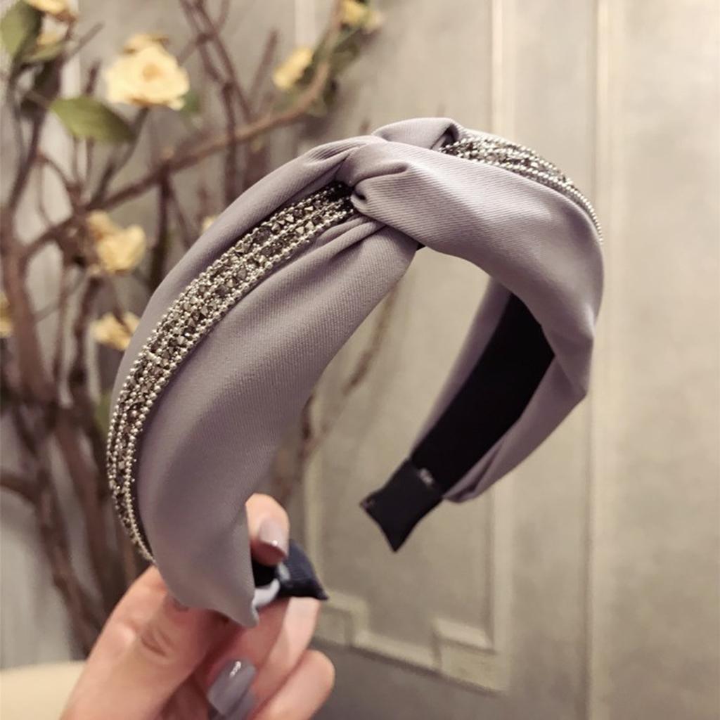 Neues breites geknotetes dekoriertes Haarband Damen einfarbig Satin breit Haaraccessoires Gesichtswäsche Kopfbedeckung