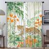 Tiger und Blume Küchenvorhänge für Wohnzimmer Vorhang Raumteiler Tüll für Schlafzimmer Halloween Dekoration Jalousien Verdunkelung Kind