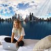 Hot Air Balloon Castle Tapestry Wall Hanging City Building Bohemian Bedspread Travel Mattress Bedroom Background Decor