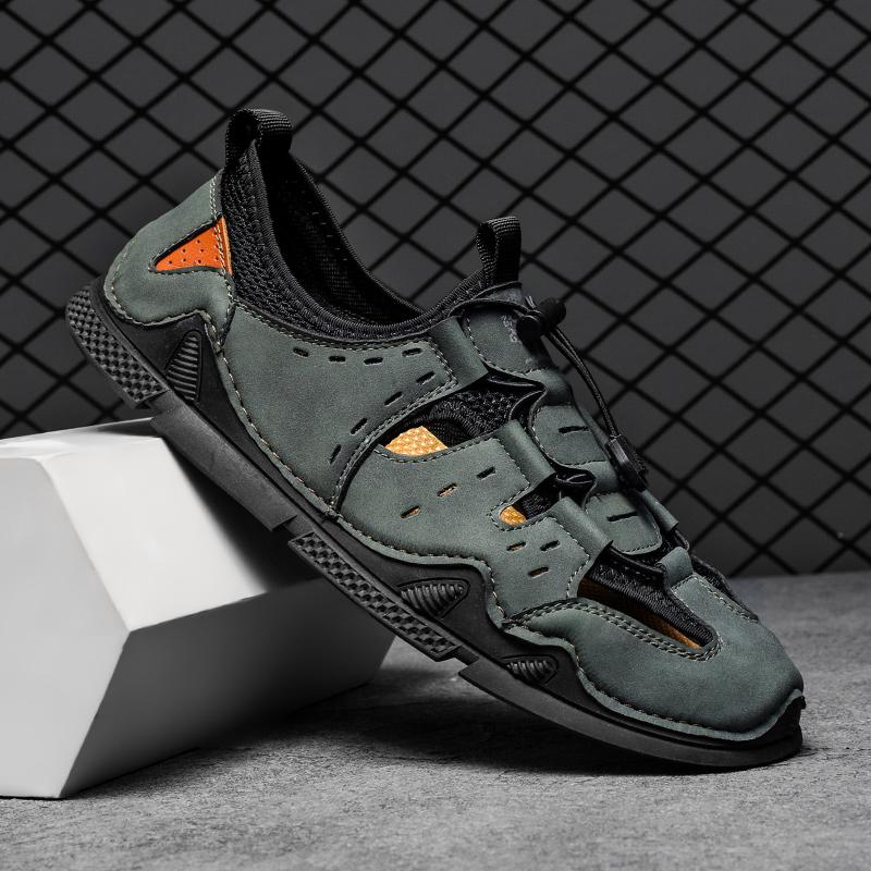 2024 New Summer Sandals Men Soft Leather Shoes Men's Hollow Octopus Sneakers Outdoor Antiskid Elasticity Beach Handmade Shoes