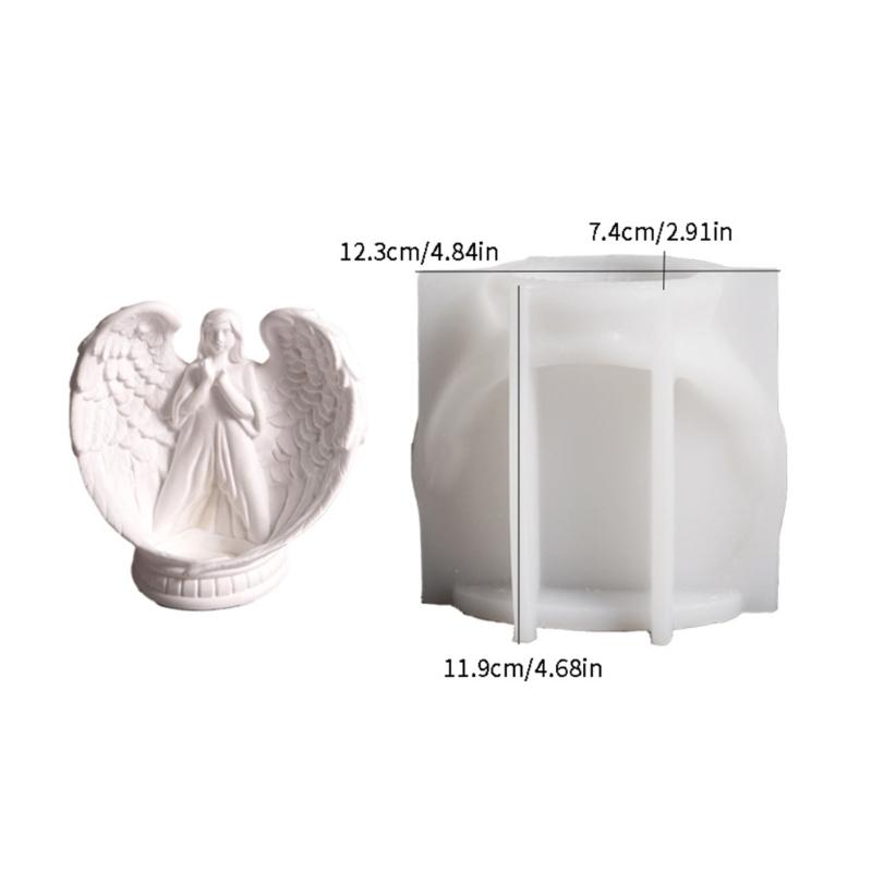 Artistic Silicone Candle Base Molds Resin Epoxy Molds Angel Shape Candle Holder Mold Silicone Texture Candlestick Mould