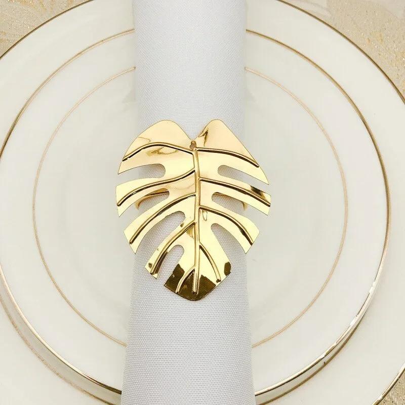 1 Pcs Fashion Solid Color Napkin Rings Set Leaves Napkin Ring Holders Decorative Napkin Buckle Wedding Party Dinner Table Decor