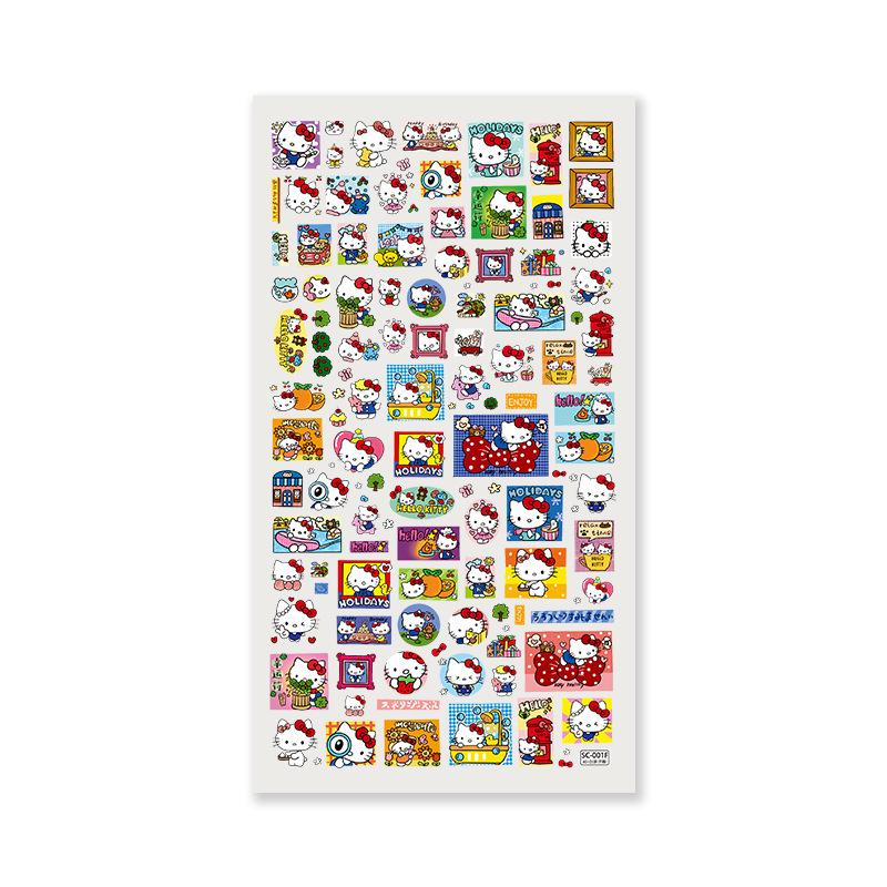 SKY Full-Sheet Hello Kitty Jelly Stickers - Cute DIY Back-to-School Decorative Set