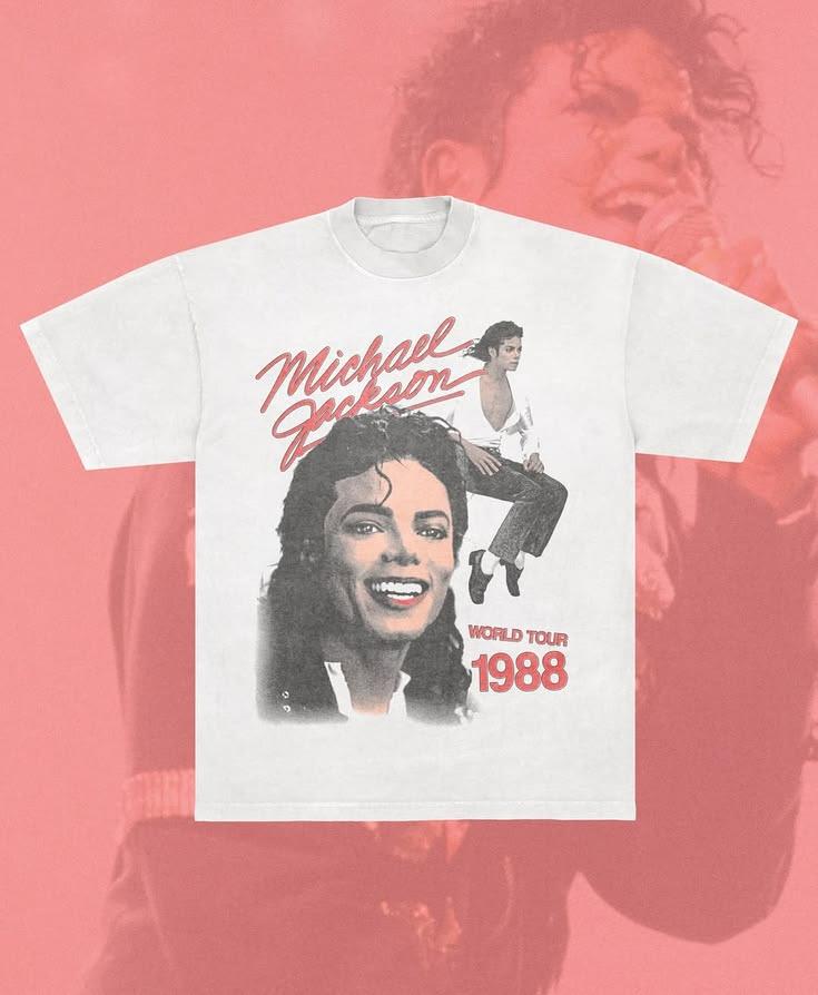 2026 Summer Michael Jackson Retro Nostalgic Music Art Graphic Cotton Garment For Festival Daily Wear