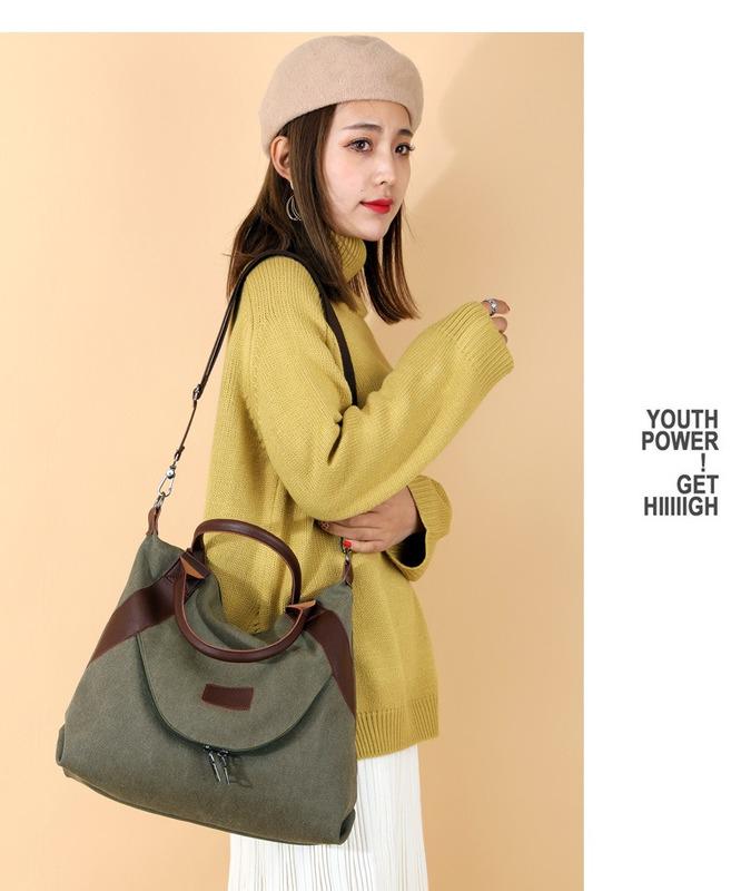 SCIONE Geantă de pânză pentru femei, geantă de umăr pentru femei, ocazională, de modă