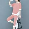 Casual Sportswear Suit for Women Summer Korean Style Loose Fashion Cropped Pants Two-piece Set