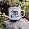 Sunset Forest Creek Creative Enamel Coffee Mugs Outdoor Travel Water Cups Camping Bonfire Party Beer Drink Milk Mug Best Gifts