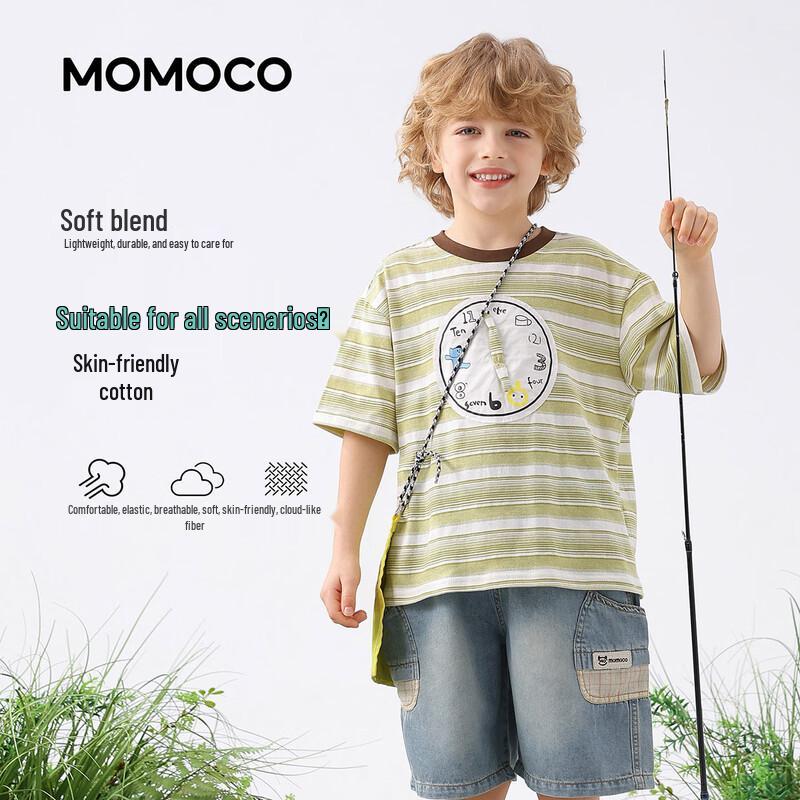 MOMOCO Boys  Striped Short Sleeve T-Shirt 150